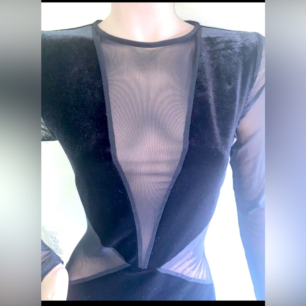 Naked wardrobe velvet sheer cut out clubbing dress sz. XL (M-L) - Picture 7 of 9